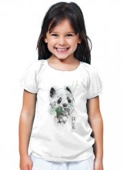 T-Shirt Fille Panda Watercolor