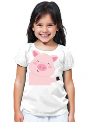 T-Shirt Fille Cochon souriant