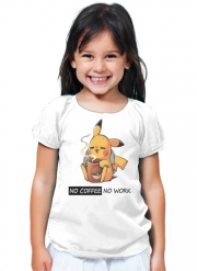 T-Shirt Fille Pikachu Coffee Addict