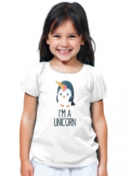 T-Shirt Fille Pingouin wants to be unicorn