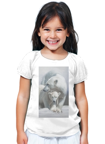 T-Shirt Fille Polar bear family