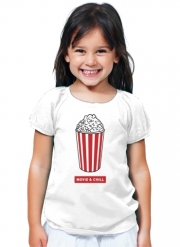 T-Shirt Fille Popcorn movie and chill