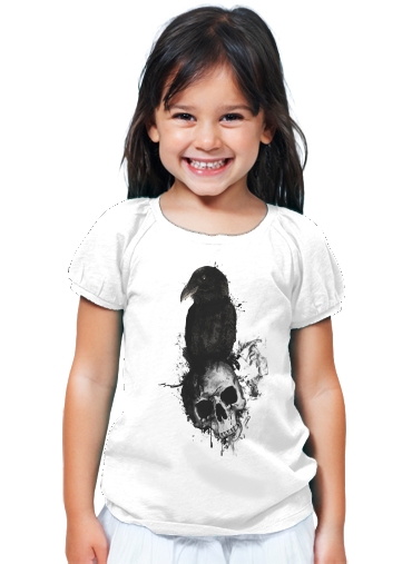 T-Shirt Fille Raven and Skull