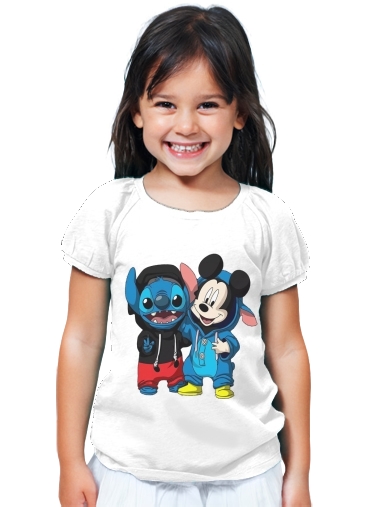 T-Shirt Fille Stitch x The mouse