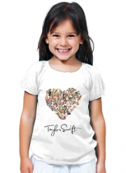 T-Shirt Fille Taylor Swift Love Fan Collage signature