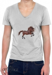 T-Shirt homme Col V A Horse In The Sunset
