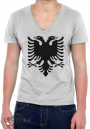 T-Shirt homme Col V Albanie Painting Flag