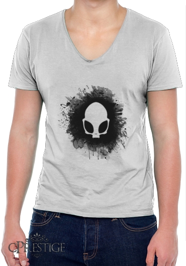 T-Shirt homme Col V Skull alien