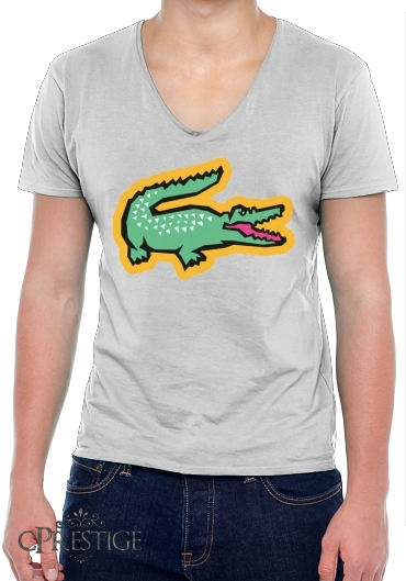 T-Shirt homme Col V alligator crocodile
