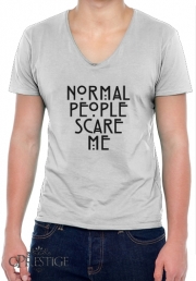 T-Shirt homme Col V American Horror Story Normal people scares me