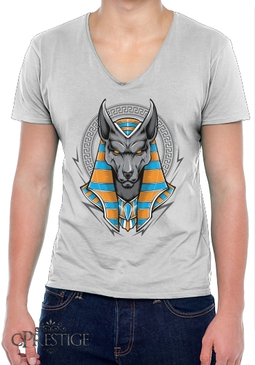 T-Shirt homme Col V Anubis Egyptian