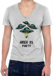 T-Shirt homme Col V Area 51 Alien Party