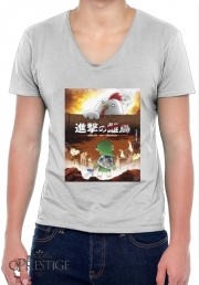 T-Shirt homme Col V Attack On Chicken
