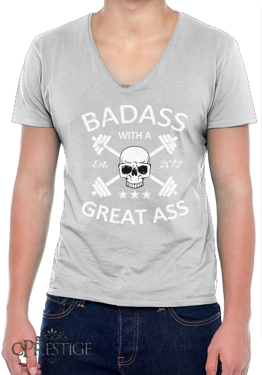 T-Shirt homme Col V Badass with a great ass