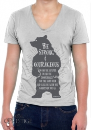T-Shirt homme Col V Be Strong and courageous Joshua 1v9 Ours