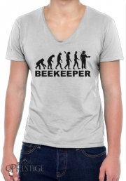 T-Shirt homme Col V Evolution de l'apiculteur Cadeau
