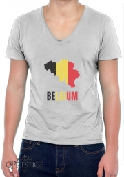 T-Shirt homme Col V Drapeau Belgique