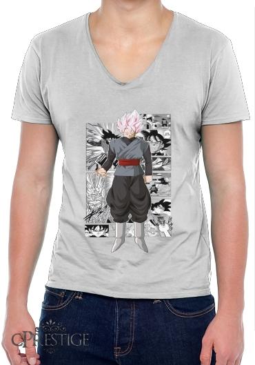 T-Shirt homme Col V Black Goku Scan Art