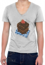 T-Shirt homme Col V Brownie Chocolate