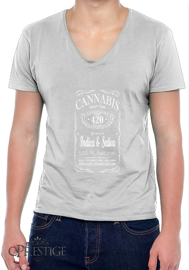 T-Shirt homme Col V Cannabis