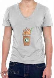 T-Shirt homme Col V Catpuccino Caramel