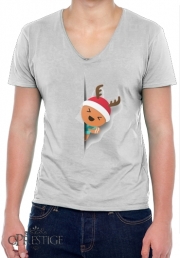 T-Shirt homme Col V Christmas cookie