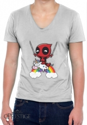 T-Shirt homme Col V Deadpool Unicorn