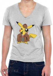 T-Shirt homme Col V Detective Pikachu x Sherlock