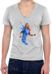 T-Shirt homme Col V Dimitri Payet Peinture Fan Art France Team 