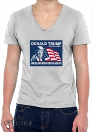 T-Shirt homme Col V Donald Trump Make America Great Again