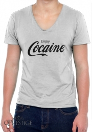 T-Shirt homme Col V Enjoy Cocaine