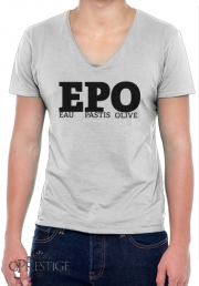 T-Shirt homme Col V EPO Eau Pastis Olive
