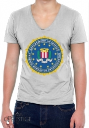 T-Shirt homme Col V FBI Federal Bureau Of Investigation