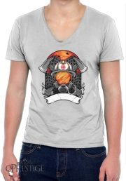 T-Shirt homme Col V Pompier avec Prénom / Texte 