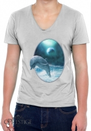 T-Shirt homme Col V Freedom Of Dolphins