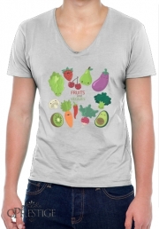 T-Shirt homme Col V Fruits and veggies