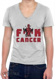 T-Shirt homme Col V Fuck Cancer With Deadpool
