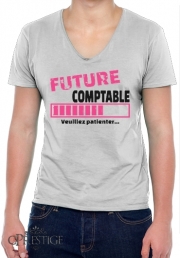 T-Shirt homme Col V Future comptable - Cadeau pour étudiante