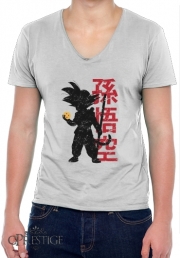 T-Shirt homme Col V Goku silouette