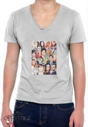T-Shirt homme Col V Gossip Girl Collage Fan