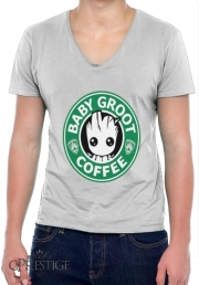 T-Shirt homme Col V Groot Coffee