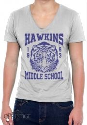 T-Shirt homme Col V Hawkins Middle School University