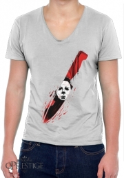 T-Shirt homme Col V Hell-O-Ween Myers knife