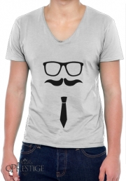 T-Shirt homme Col V Hipster Face