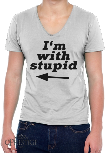 T-Shirt homme Col V I am with Stupid South Park