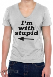 T-Shirt homme Col V I am with Stupid South Park