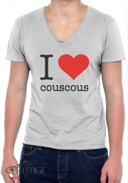 T-Shirt homme Col V I love couscous - Plat Boulette