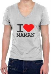 T-Shirt homme Col V I love Maman