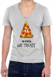 T-Shirt homme Col V iN Pizza we Trust