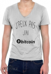 T-Shirt homme Col V Je peux pas j'ai bitcoin